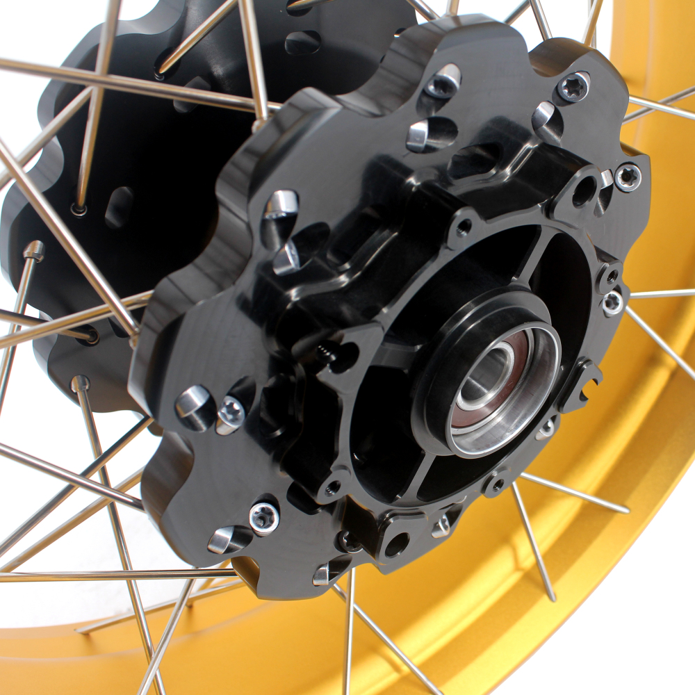 VMX 2.15*21"/4.25*18" Tubeless Wheels Compatible with Honda Africa Twin CRF1000L 2016-2020 Gold Rim