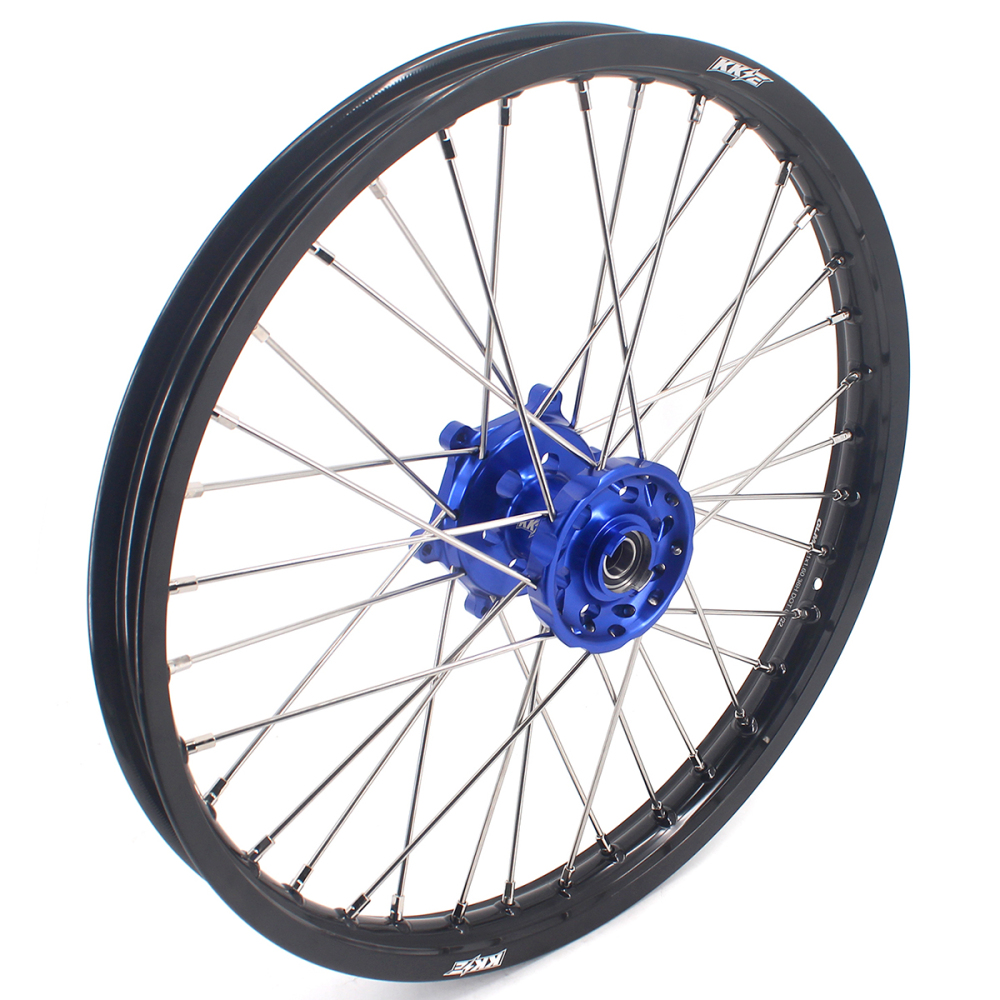 KKE 21/18 Enduro Dirt Bike Wheels fit Suzuki DRZ400SM 2005-2025 Blue Hubs/ Silver Nuts