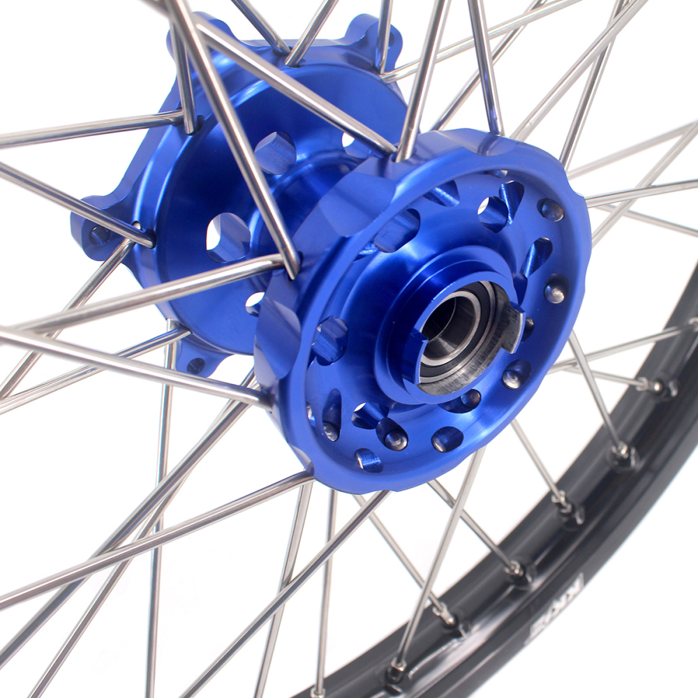 KKE 21/18 Enduro Dirt Bike Wheels fit Suzuki DRZ400SM 2005-2025 Blue Hubs/ Silver Nuts