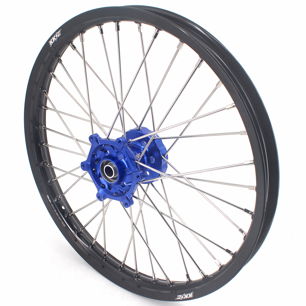 KKE 21/18 Enduro Dirt Bike Wheels fit Suzuki DRZ400SM 2005-2025 Blue Hubs/ Silver Nuts