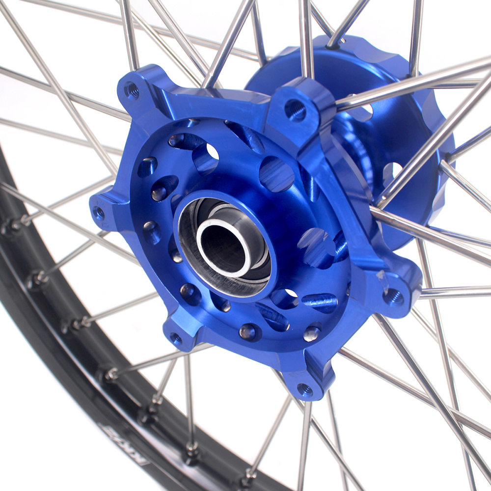 KKE 21/18 Enduro Dirt Bike Wheels fit Suzuki DRZ400SM 2005-2025 Blue Hubs/ Silver Nuts