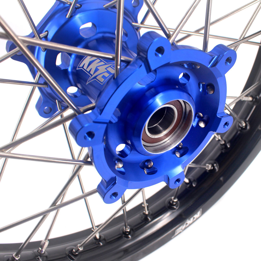 KKE 21/18 Enduro Dirt Bike Wheels fit Suzuki DRZ400SM 2005-2025 Blue Hubs/ Silver Nuts