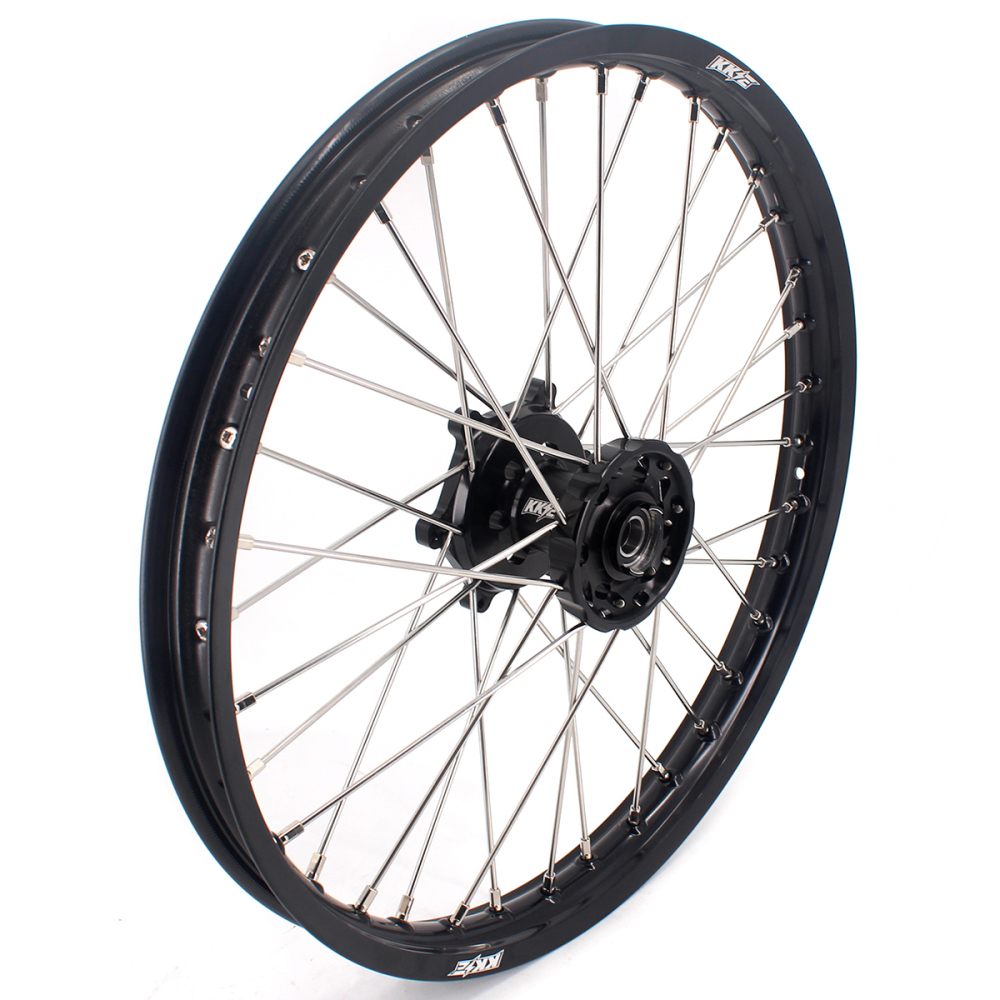 KKE 21/18 Enduro Dirt Bike Wheels fit Suzuki DRZ400SM 2005-2025 Black Hub Black Rim