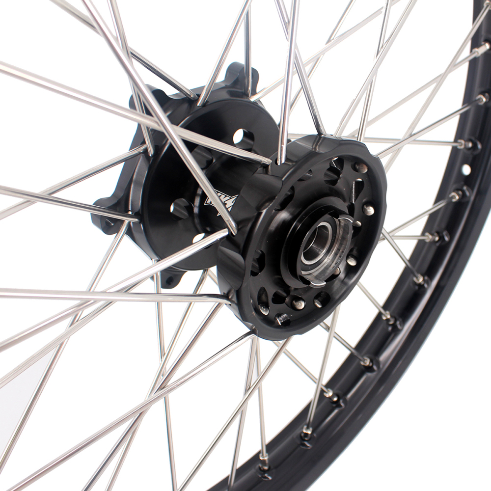 KKE 21/18 Enduro Dirt Bike Wheels fit Suzuki DRZ400SM 2005-2025 Black Hub Black Rim