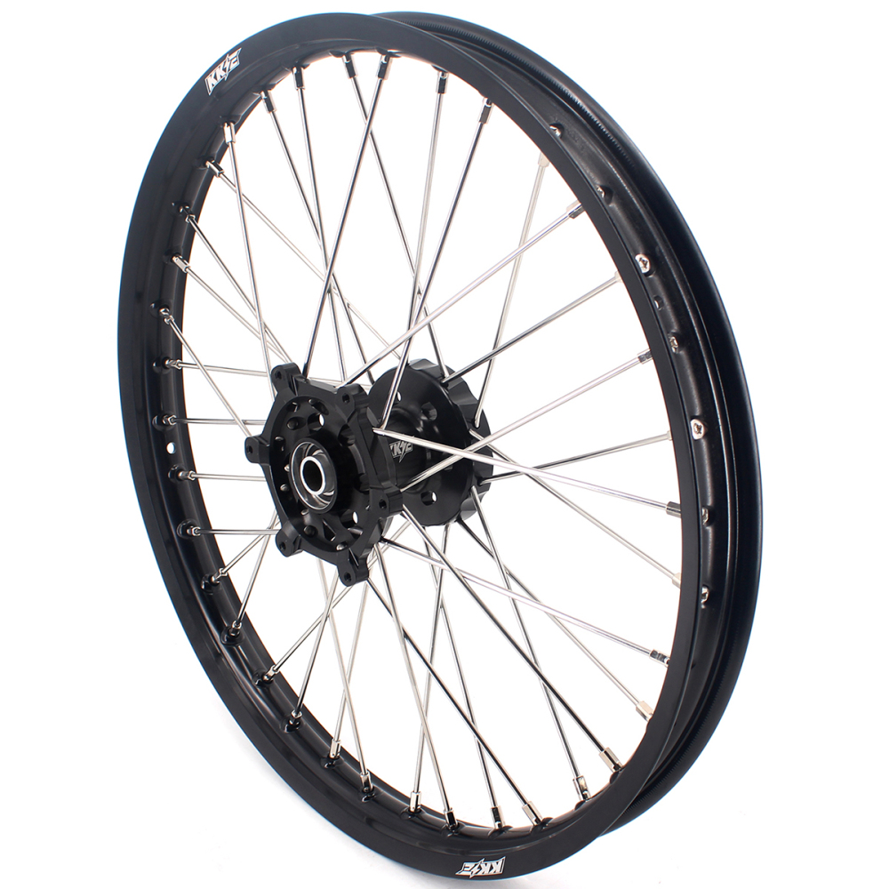 KKE 21/18 Enduro Dirt Bike Wheels fit Suzuki DRZ400SM 2005-2025 Black Hub Black Rim