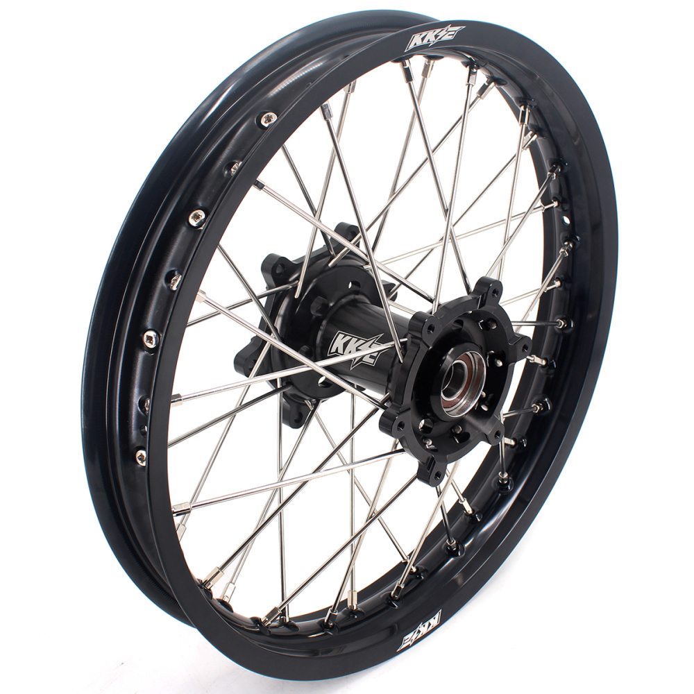 KKE 21/18 Enduro Dirt Bike Wheels fit Suzuki DRZ400SM 2005-2025 Black Hub Black Rim