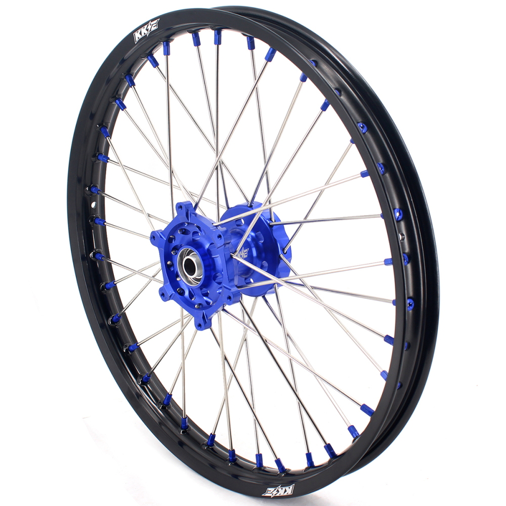 KKE 21/18 Enduro Dirt Bike Wheels fit Suzuki DRZ400SM 2005-2025 Blue Nipples / Blue Hubs