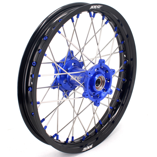 KKE 21/18 Enduro Dirt Bike Wheels fit Suzuki DRZ400SM 2005-2025 Blue Nipples / Blue Hubs