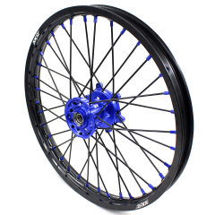 KKE 21/18 Enduro Dirt Bike Wheels Set fit Suzuki DRZ400SM 2005-2025 Blue Nipple Black Spokes