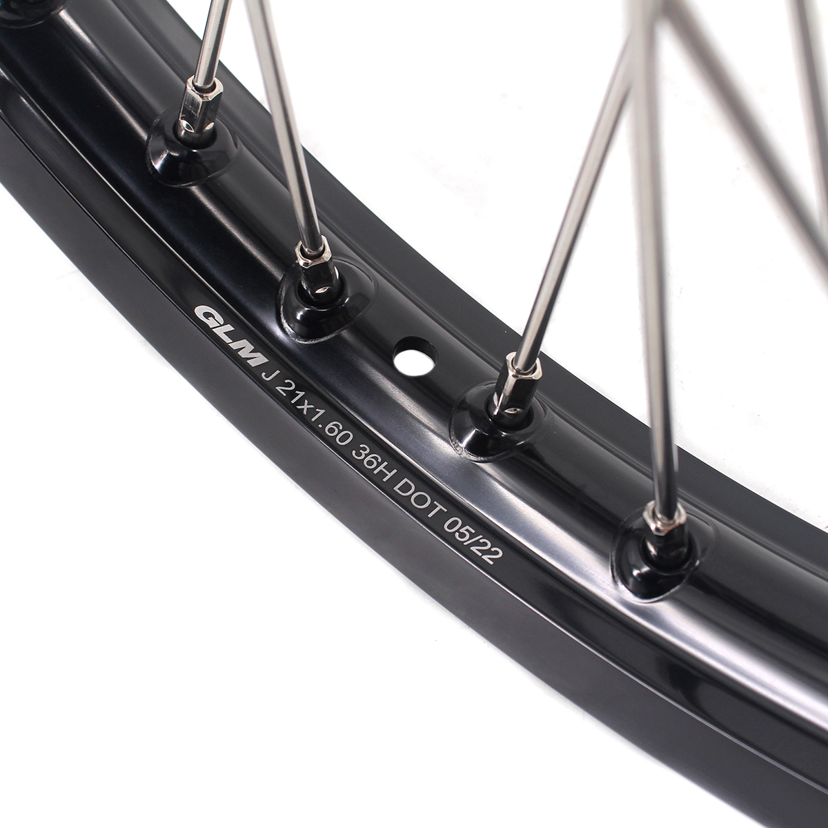 KKE 21/19 Dirt Bike Rims Wheels for Kawasaki KX125 KX250 2003 - 2005 Silver Spoke Nipples
