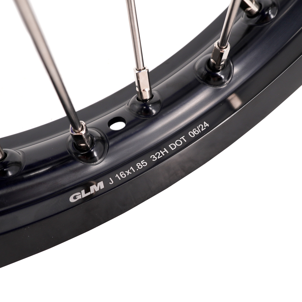 KKE 19/16 Kid's Dirt Bike Wheels Rims Compatible with  KTM 85 SX 2025 / Husqvarna TC 85 2025 / Gas Gas MC 85 Black Hub