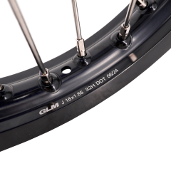 KKE 19/16 Kid's Dirt Bike Wheels Rims Compatible with  KTM 85 SX 2025 / Husqvarna TC 85 2025 / Gas Gas MC 85 Black Hub