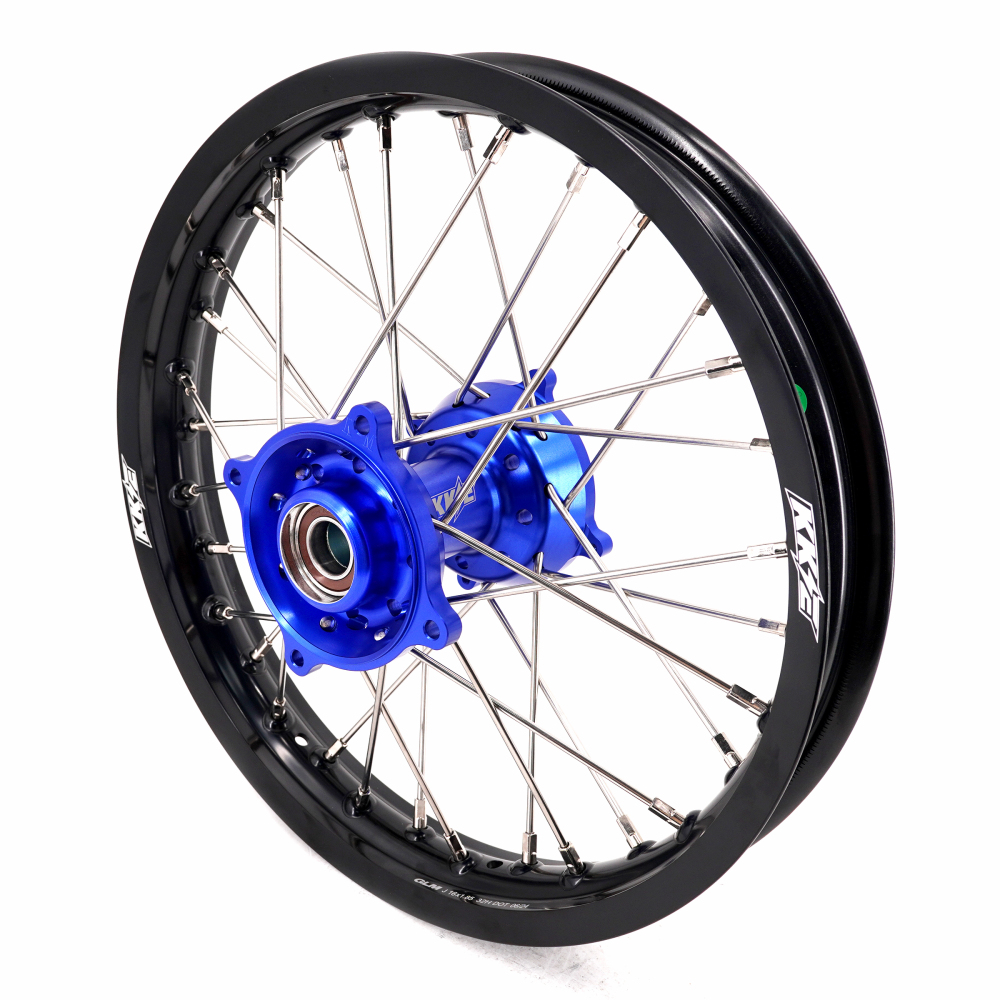 KKE 19/16 Kid's Dirt Bike Wheels Compatible with Husqvarna TC 85 2014 - 2020/ KTM 85 SX 2003-2020 Blue Hub/Silver Nipples