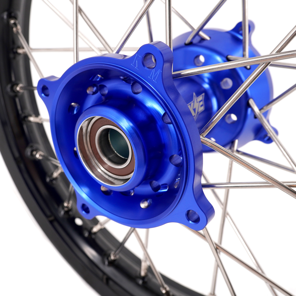 KKE 19/16 Kid's Dirt Bike Wheels Compatible with Husqvarna TC 85 2014 - 2020/ KTM 85 SX 2003-2020 Blue Hub/Silver Nipples