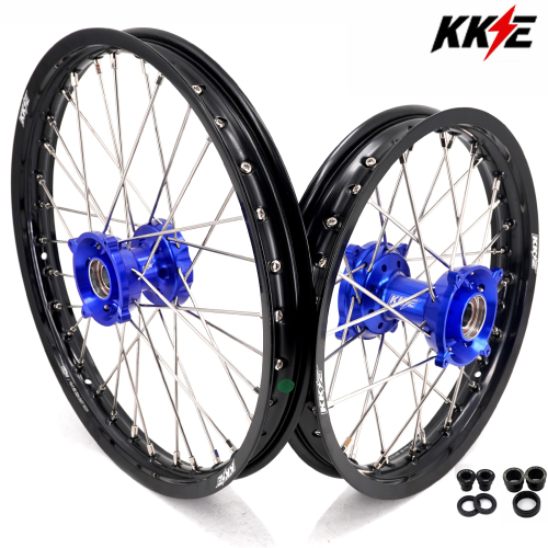 KKE 17/14 Kid's Dirt Bike Wheels Compatible with Husqvarna TC 85 2014 - 2020/ KTM 85 SX 2003-2020 Blue Hub/Silver Nipples