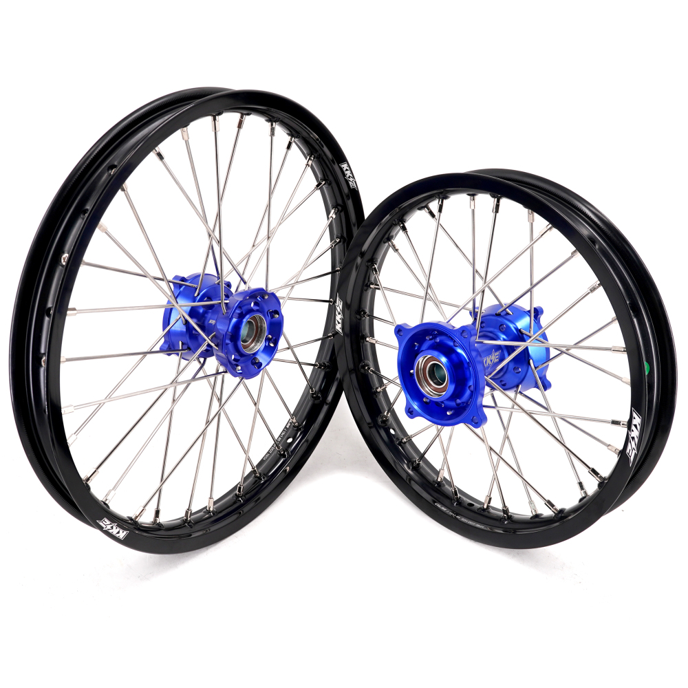KKE 19/16 Kid's Dirt Bike Wheels Compatible with Husqvarna TC 85 2014 - 2020/ KTM 85 SX 2003-2020 Blue Hub/Silver Nipples