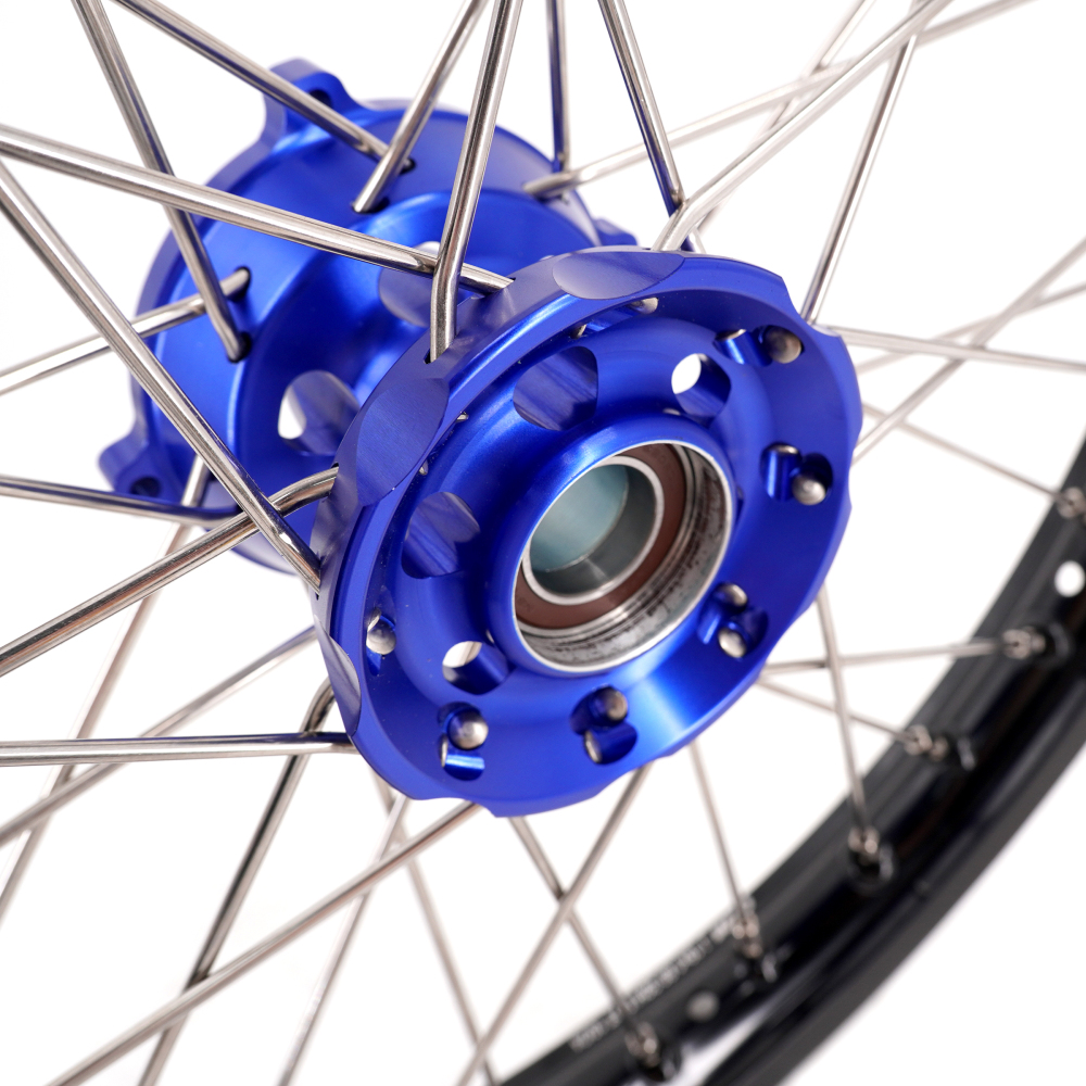 KKE 19/16 Kid's Dirt Bike Wheels Compatible with Husqvarna TC 85 2014 - 2020/ KTM 85 SX 2003-2020 Blue Hub/Silver Nipples