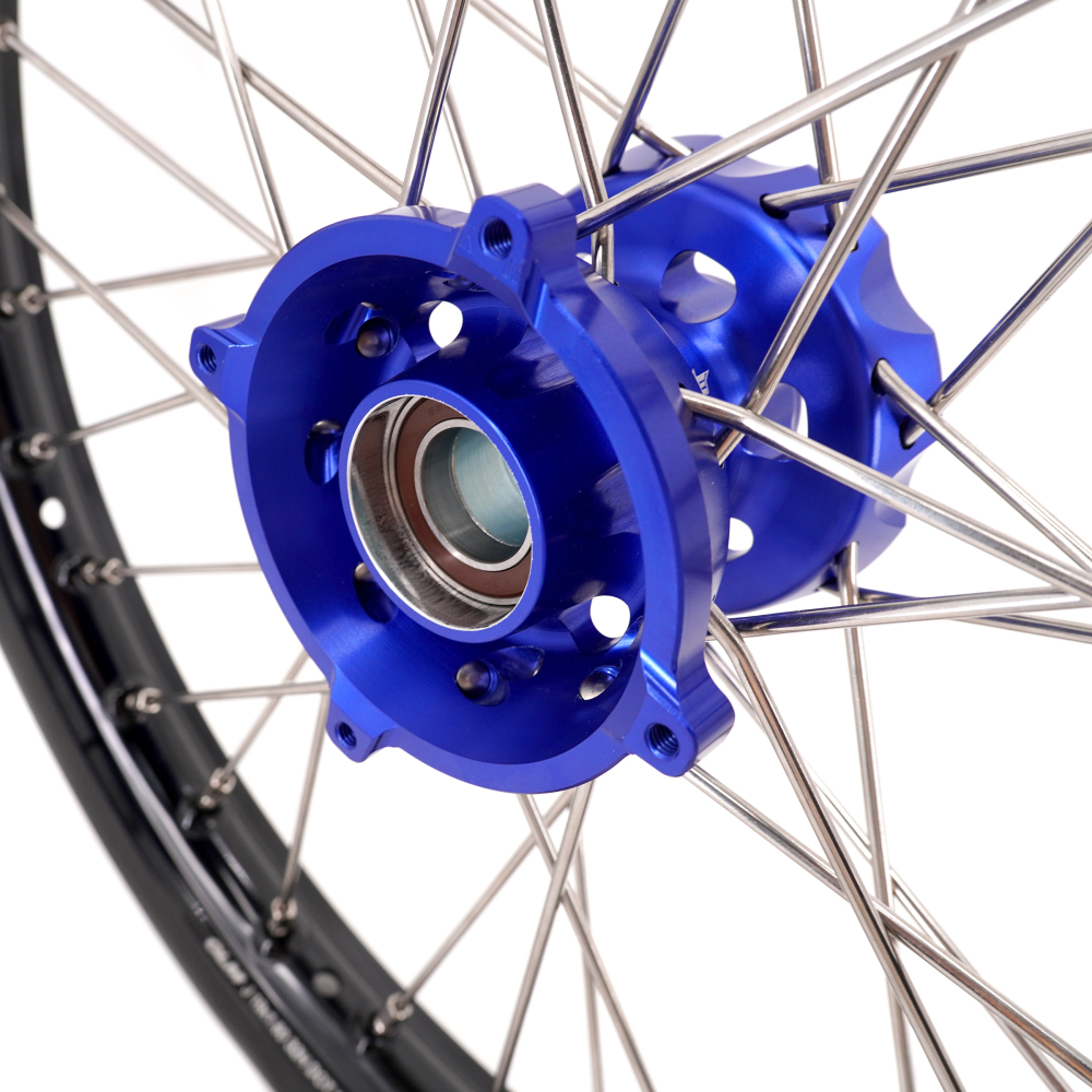 KKE 19/16 Kid's Dirt Bike Wheels Compatible with Husqvarna TC 85 2014 - 2020/ KTM 85 SX 2003-2020 Blue Hub/Silver Nipples