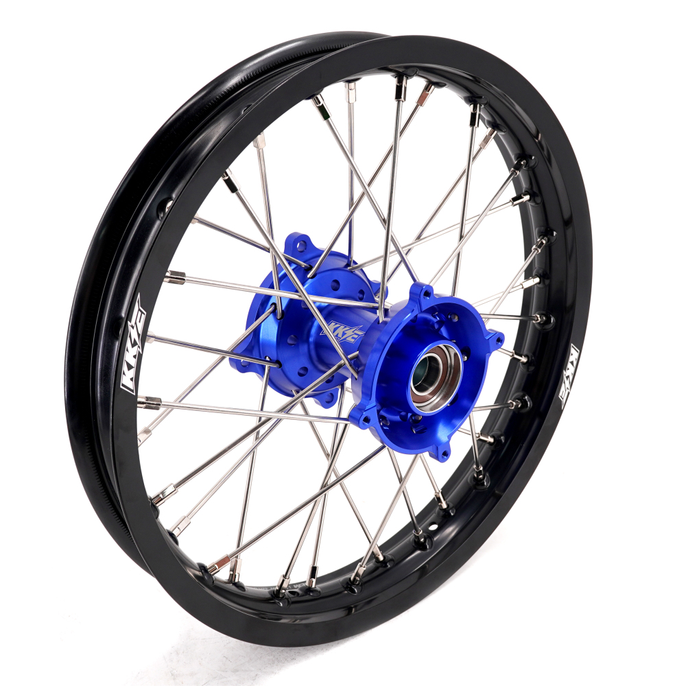 KKE 19/16 Kid's Dirt Bike Wheels Compatible with Husqvarna TC 85 2014 - 2020/ KTM 85 SX 2003-2020 Blue Hub/Silver Nipples