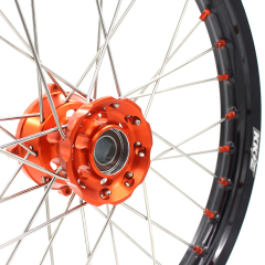 KKE 19/16 Kid's Dirt Bike Wheels Compatible with KTM 85 SX 2003-2020 / Husqvarna TC 85 2014 - 2020 Orange Nipples