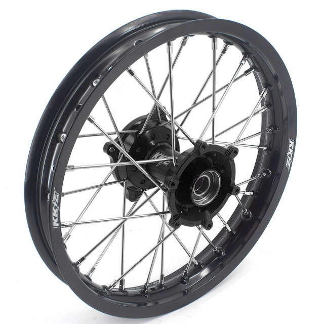 KKE 19/16 Kid's Dirt Bike Wheels Rims Compatible with  KTM 85 SX 2025 / Husqvarna TC 85 2025 / Gas Gas MC 85 Black Hub