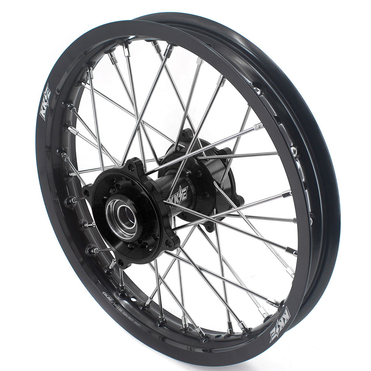 KKE 19/16 Kid's Dirt Bike Wheels Rims Compatible with  KTM 85 SX 2025 / Husqvarna TC 85 2025 / Gas Gas MC 85 Black Hub