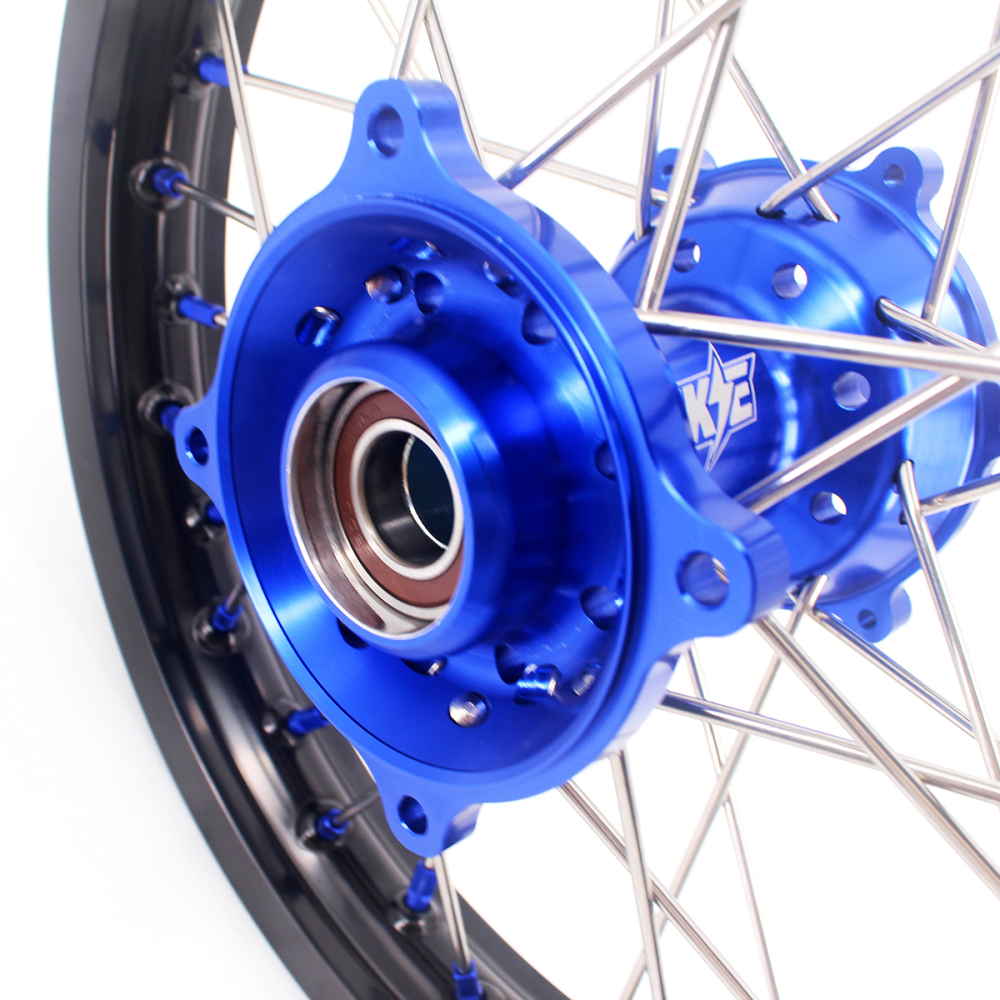 KKE 19/16 Kid's Dirt Bike Wheels Rims Compatible with KTM 85 SX 2021-2024 Blue Nipples