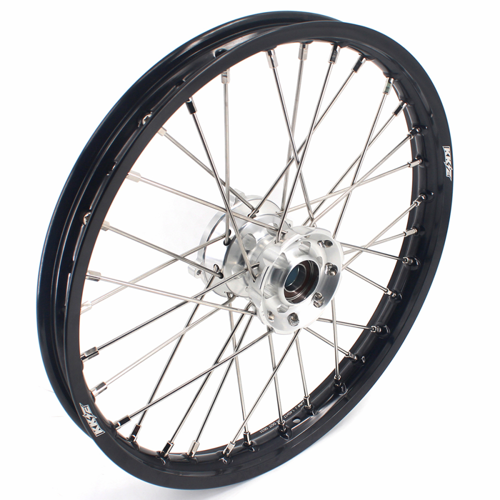 KKE 17/14 Kid's Dirt Bike Wheels Rims Compatible with KTM 85 SX 2021 - 2024 Black Hub