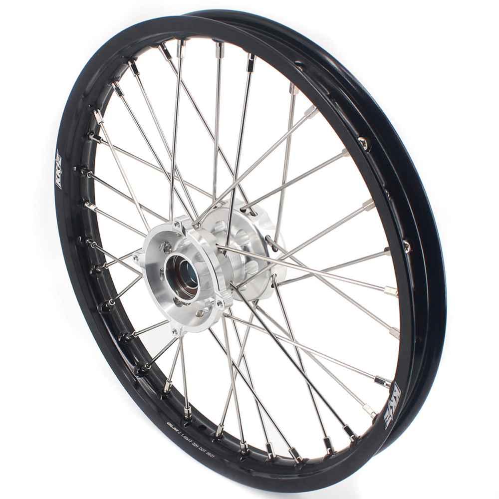 KKE 19/16 Kid's Dirt Bike Wheels Rims Compatible with KTM 85 SX 2021-2024 Silver Hubs