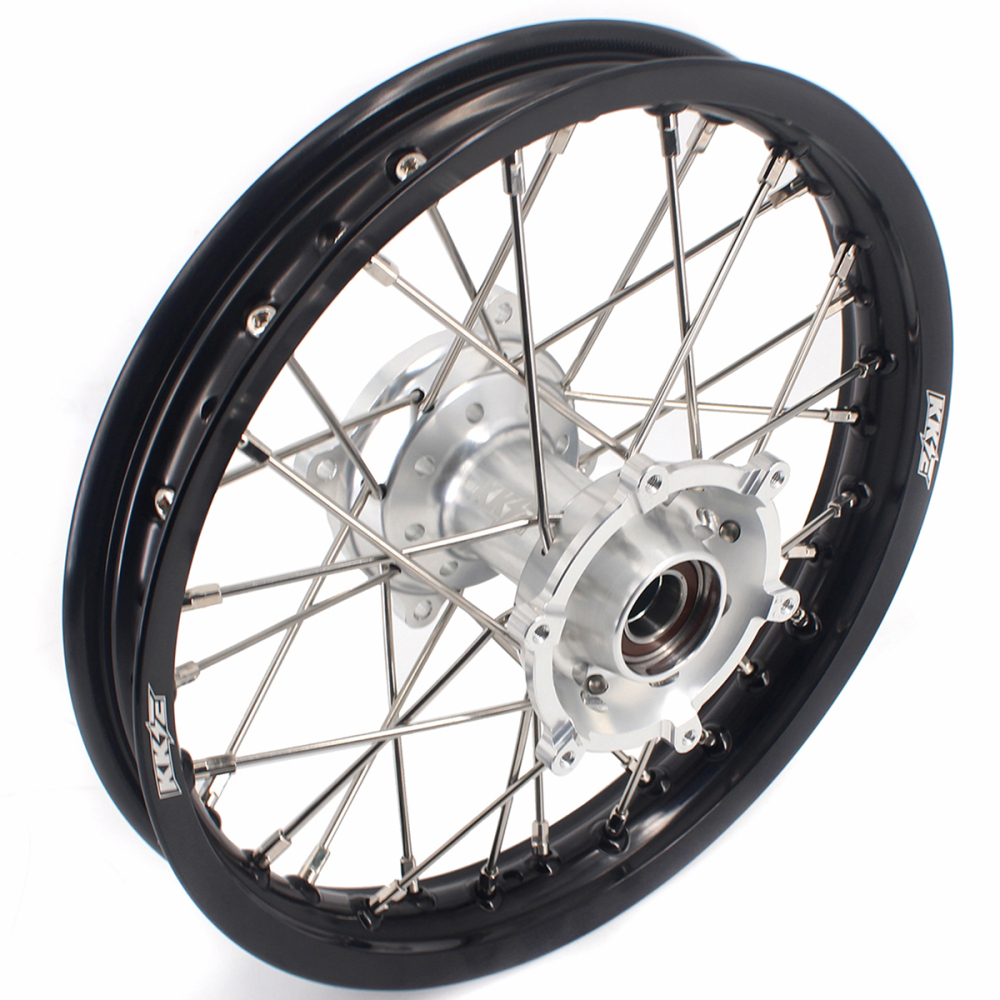 KKE 19/16 Kid's Dirt Bike Wheels Rims Compatible with KTM 85 SX 2021-2024 Silver Hubs