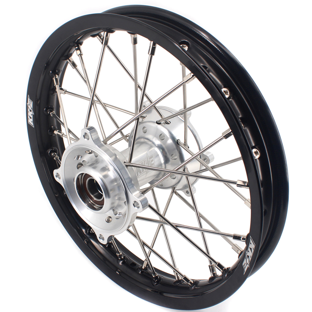 KKE 17/14 Kid's Dirt Bike Wheels Rims Compatible with KTM 85 SX 2021 - 2024 Black Hub