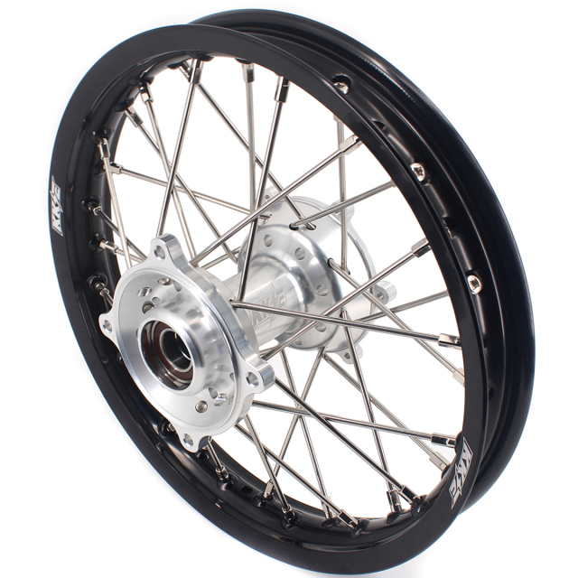 KKE 19/16 Kid's Dirt Bike Wheels Rims Compatible with KTM 85 SX 2021-2024 Silver Hubs