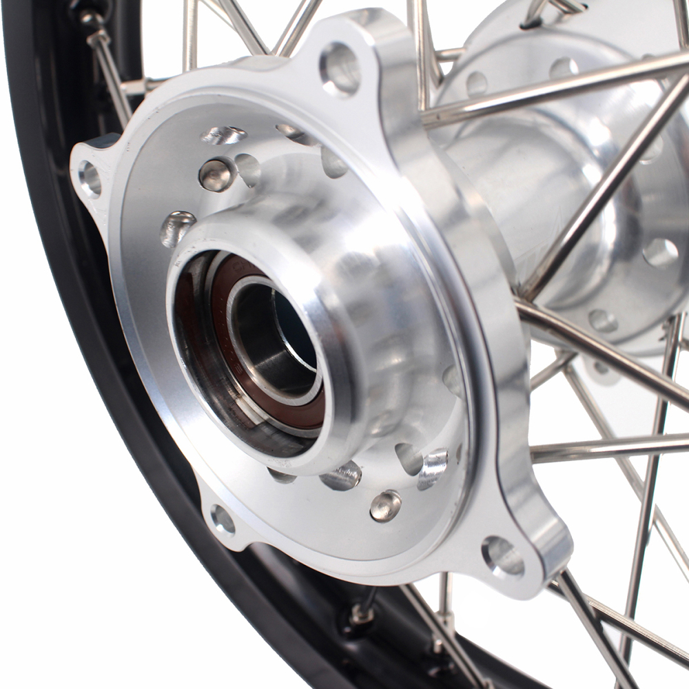KKE 17/14 Kid's Dirt Bike Wheels Rims Compatible with KTM 85 SX 2021 - 2024 Black Hub