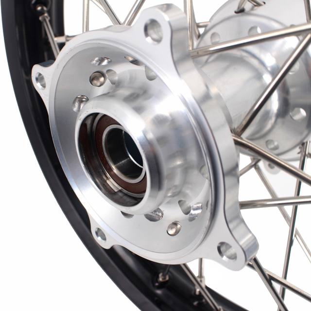 KKE 19/16 Kid's Dirt Bike Wheels Rims Compatible with KTM 85 SX 2021-2024 Silver Hubs