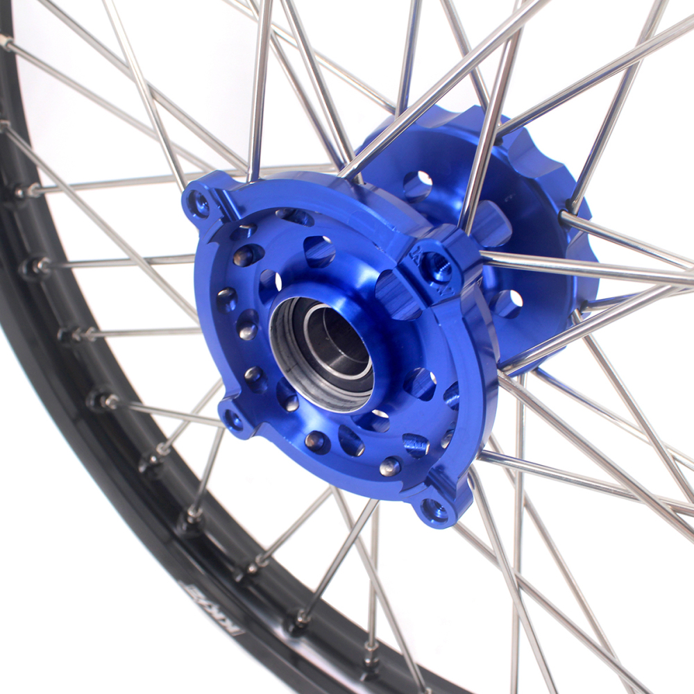 KKE 21/18 Enduro Dirt Bike Wheels fit Kawasaki KX250F KX450F 2006-2014/ KX125 KX250 2006-2007 Blue Hubs