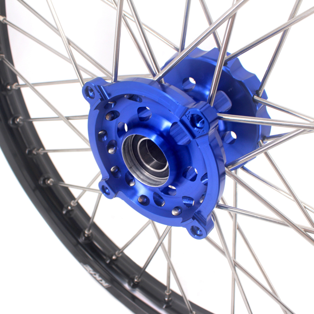 KKE 21/18 Enduro Dirt Bike Wheels fit Kawasaki KX250F KX450F 2006-2014/ KX125 KX250 2006-2007 Blue Hubs