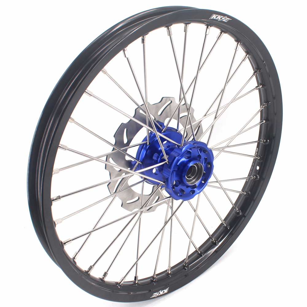 KKE 21/18 Enduro Dirt Bike Wheels fit Kawasaki KX250F KX450F 2006-2014/ KX125 KX250 2006-2007 Blue Hubs