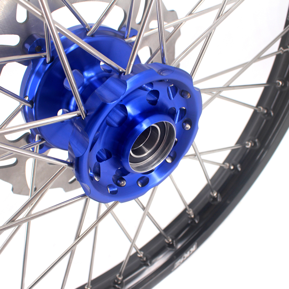 KKE 21/18 Enduro Dirt Bike Wheels fit Kawasaki KX250F KX450F 2006-2014/ KX125 KX250 2006-2007 Blue Hubs