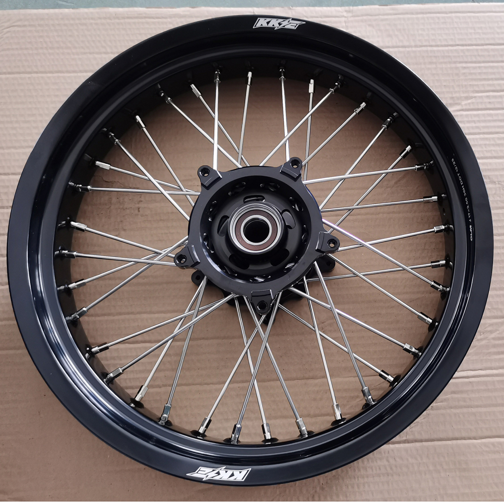 for Tenere 700 -- KKE Wheels Compatible with Yamaha Tenere 700 2019 - 2025 Silver Nuts 3.5*17" / 4.25*17"