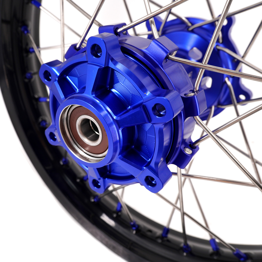 for Tenere 700 -- KKE Wheels Excel Rims Compatible with Yamaha Tenere 700 2019 - 2025 Blue Nuts 1.85*21"/2.5*18"