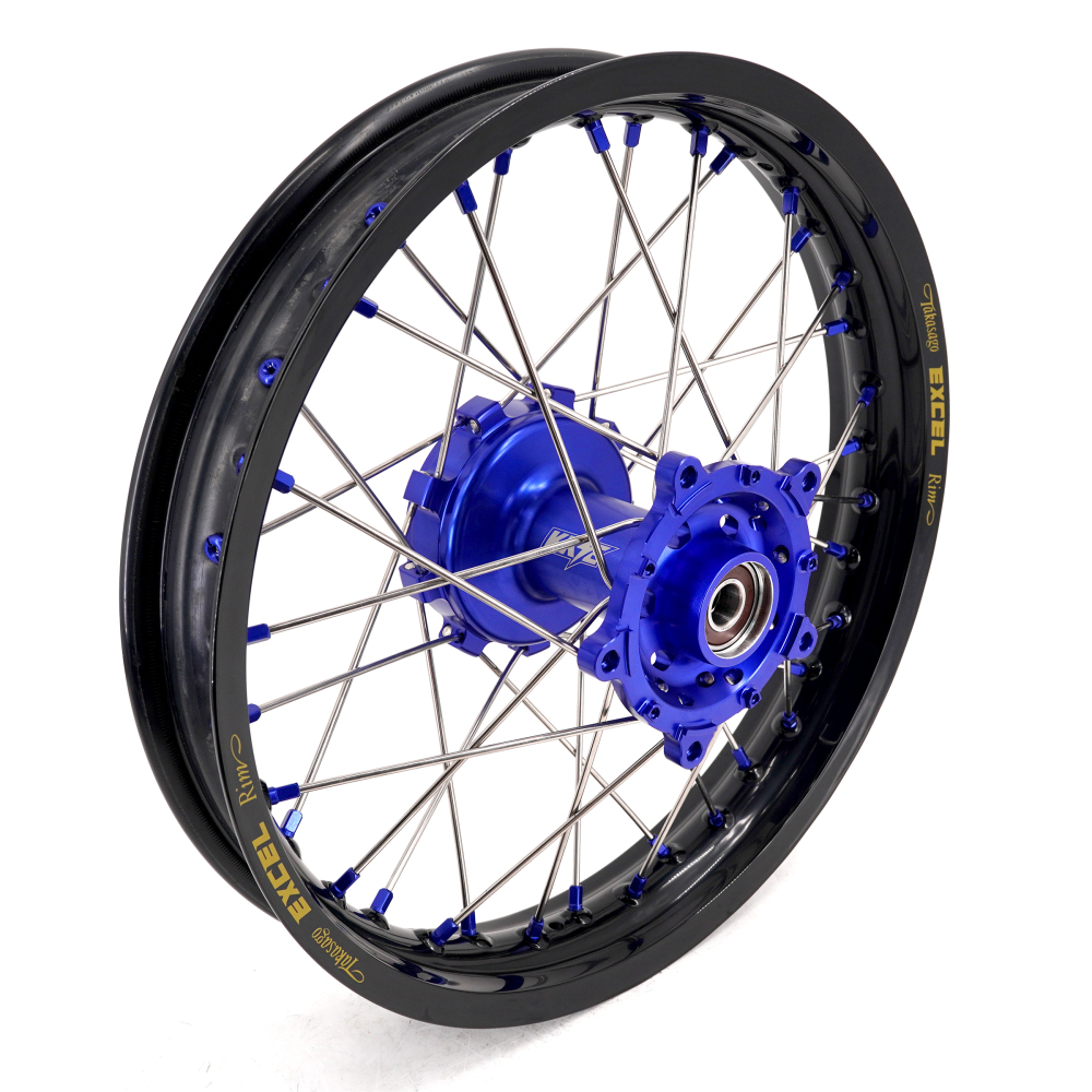 for Tenere 700 -- KKE Wheels Excel Rims Compatible with Yamaha Tenere 700 2019 - 2025 Blue Nuts 1.85*21"/2.5*18"