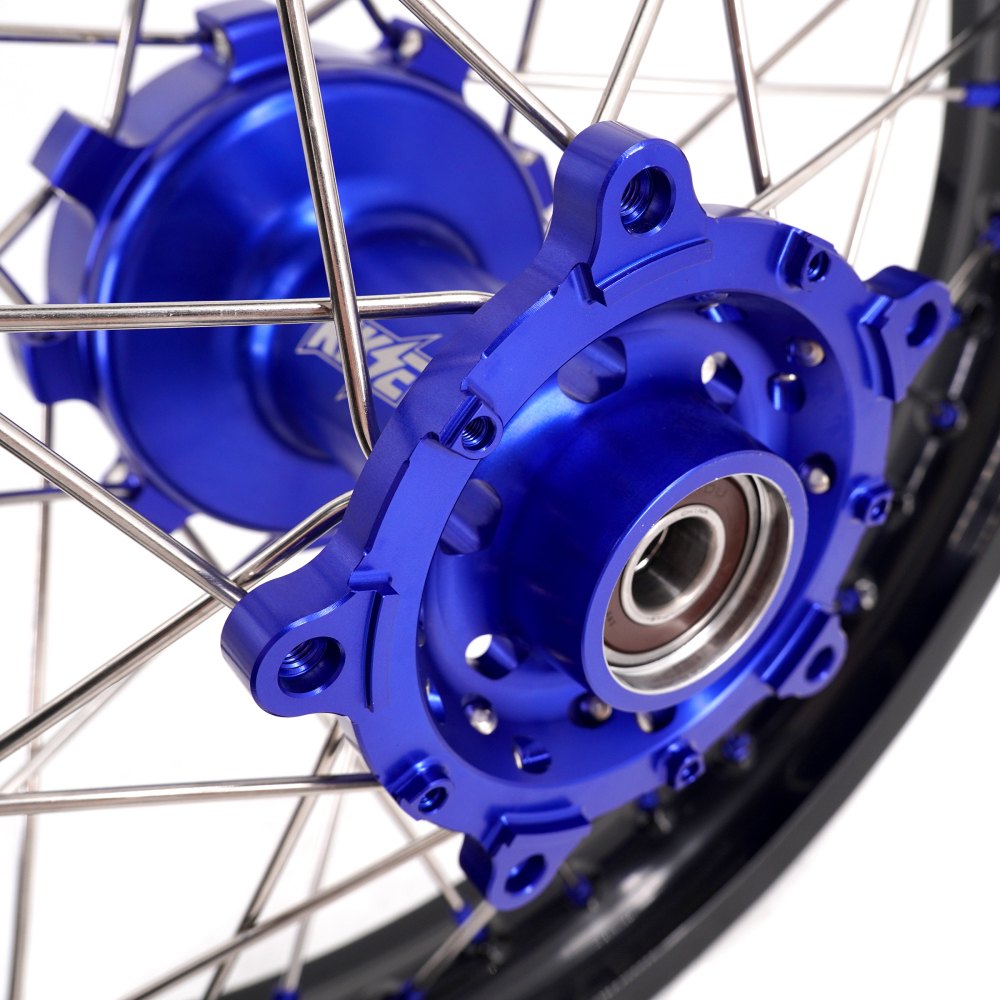 for Tenere 700 -- KKE Wheels Excel Rims Compatible with Yamaha Tenere 700 2019 - 2025 Blue Nuts 1.85*21"/2.5*18"