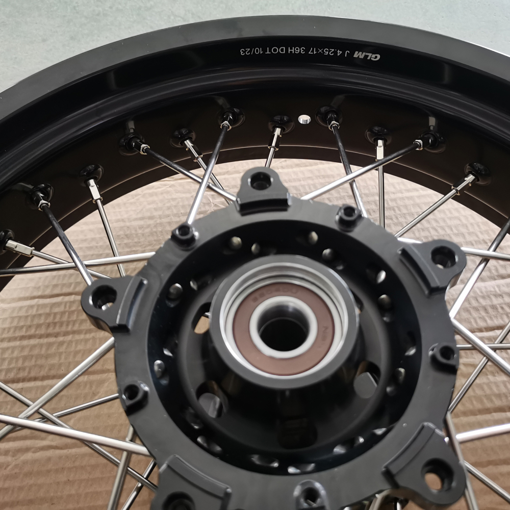 for Tenere 700 -- KKE Wheels Compatible with Yamaha Tenere 700 2019 - 2025 Silver Nuts 3.5*17" / 4.25*17"