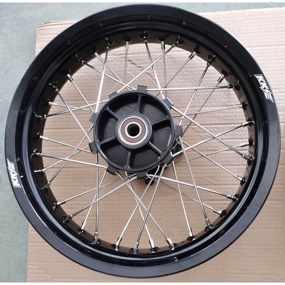 for Tenere 700 -- KKE Wheels Compatible with Yamaha Tenere 700 2019 - 2025 Silver Nuts 3.5*17" / 4.25*17"
