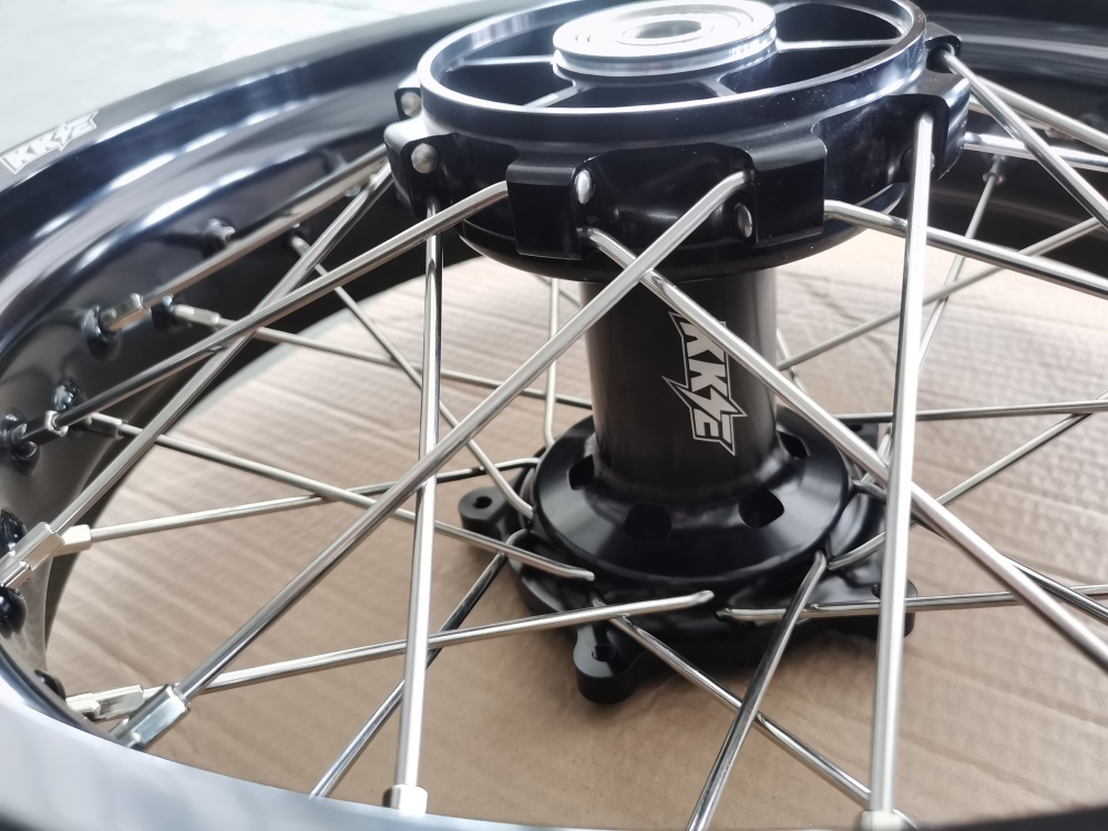 for Tenere 700 -- KKE Wheels Compatible with Yamaha Tenere 700 2019 - 2025 Silver Nuts 3.5*17" / 4.25*17"