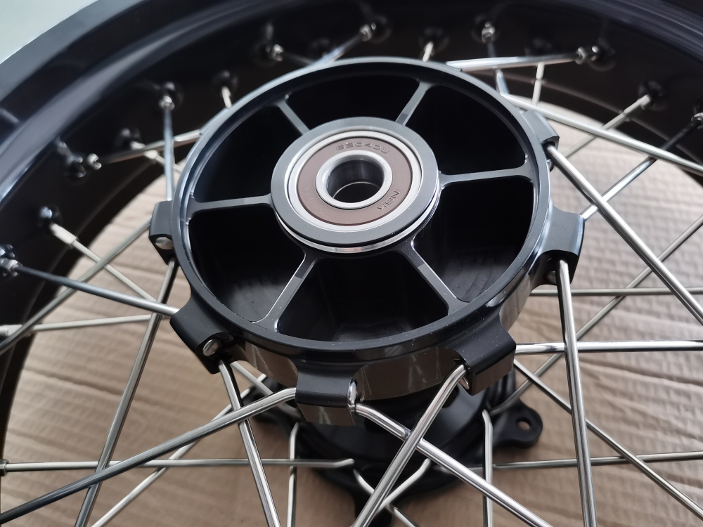 for Tenere 700 -- KKE Wheels Compatible with Yamaha Tenere 700 2019 - 2025 Silver Nuts 3.5*17" / 4.25*17"