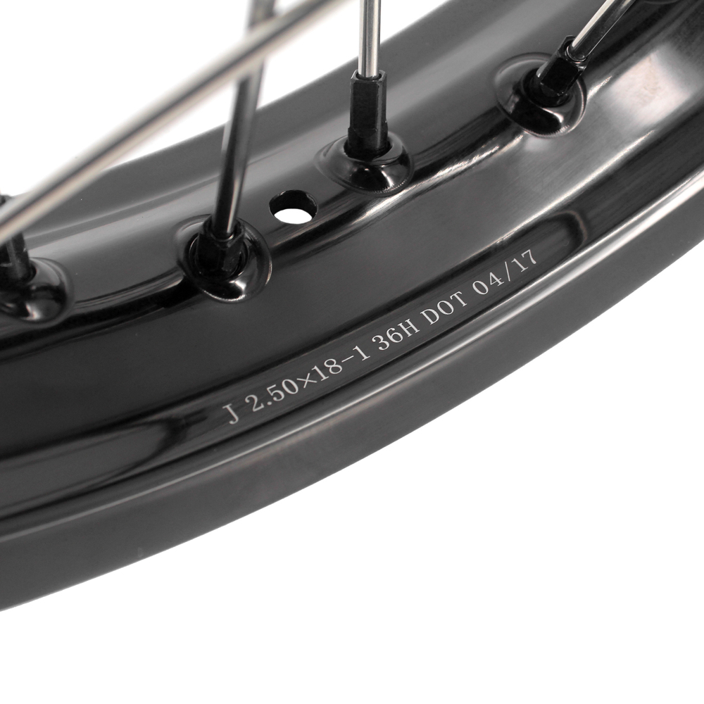 for Tenere 700 -- KKE Wheels Compatible with Yamaha Tenere 700 2019 - 2025 Black Nuts 1.85*21"/2.5*18"
