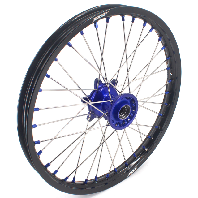 for YZ125 YZ250F - KKE 21/19 Cast Dirt Bike Wheels fit Yamaha YZ125 YZ250 1999-2025 YZ250F YZ450F Blue Nipples