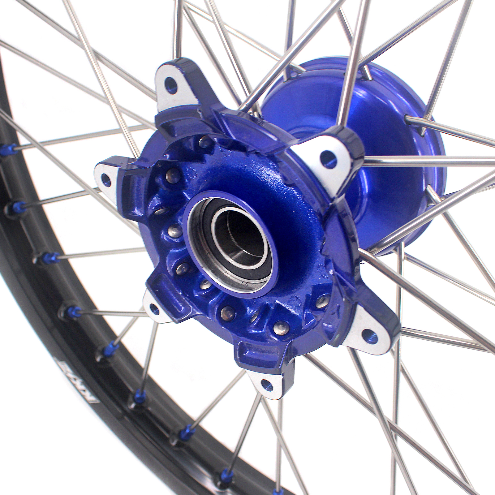 for YZ125 YZ250F - KKE 21/18 Cast Dirt Bike Wheels fit Yamaha YZ125 YZ250 1999-2025 YZ250F YZ450F Blue Nipples