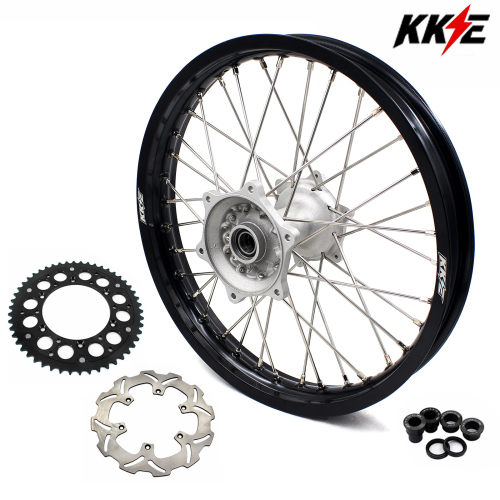 for YZ125 YZ250F - KKE 2.15 * 19 Cast Rear Dirt Bike Wheel fit Yamaha YZ125 YZ250 1999-2025 YZ250F YZ450F Disc Black Sprocket
